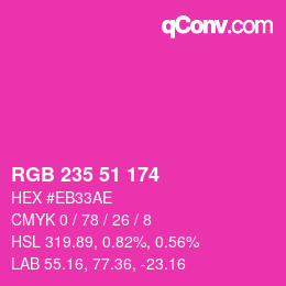 Color code: RGB 235 51 174 | qconv.com