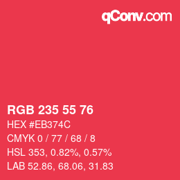 Code couleur: RGB 235 55 76 | qconv.com