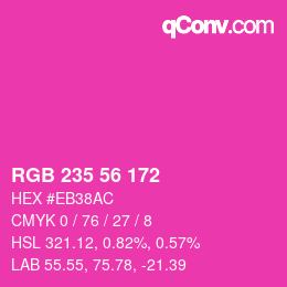 Color code: RGB 235 56 172 | qconv.com