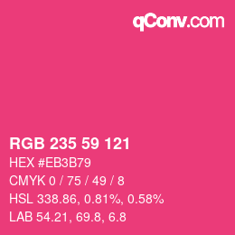 Farbcode: RGB 235 59 121 | qconv.com