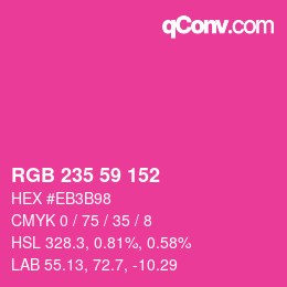 Color code: RGB 235 59 152 | qconv.com