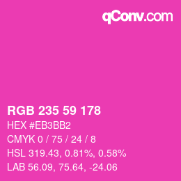 カラーコード: RGB 235 59 178 | qconv.com