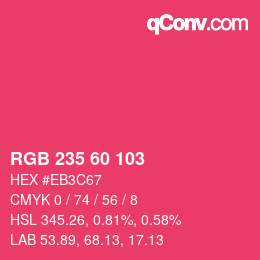 Farbcode: RGB 235 60 103 | qconv.com
