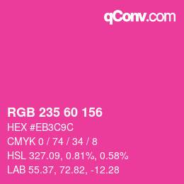 Color code: RGB 235 60 156 | qconv.com