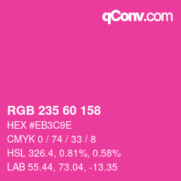 Color code: RGB 235 60 158 | qconv.com