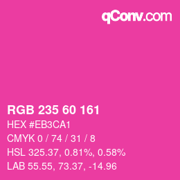 カラーコード: RGB 235 60 161 | qconv.com