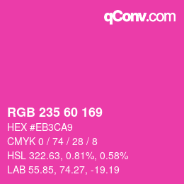 カラーコード: RGB 235 60 169 | qconv.com