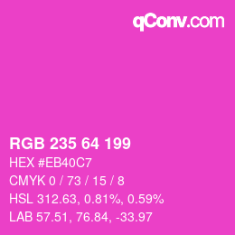 Color code: RGB 235 64 199 | qconv.com