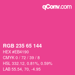 Color code: RGB 235 65 144 | qconv.com