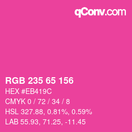カラーコード: RGB 235 65 156 | qconv.com