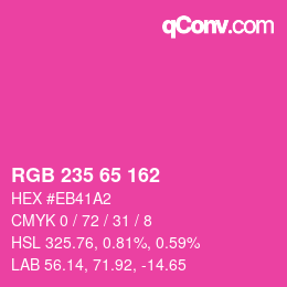 Color code: RGB 235 65 162 | qconv.com