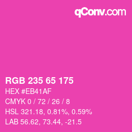Color code: RGB 235 65 175 | qconv.com