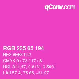 Color code: RGB 235 65 194 | qconv.com