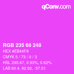 Color code: RGB 235 68 248 | qconv.com