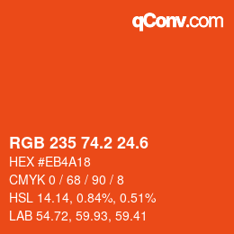 カラーコード: RGB 235 74.2 24.6 | qconv.com