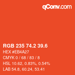 カラーコード: RGB 235 74.2 39.6 | qconv.com