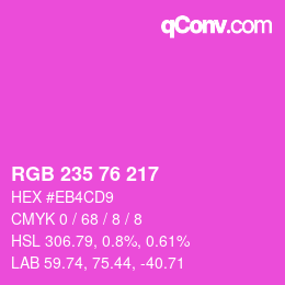 Color code: RGB 235 76 217 | qconv.com