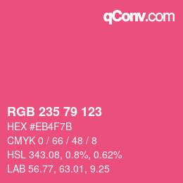 Color code: RGB 235 79 123 | qconv.com