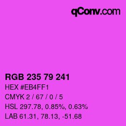 カラーコード: RGB 235 79 241 | qconv.com