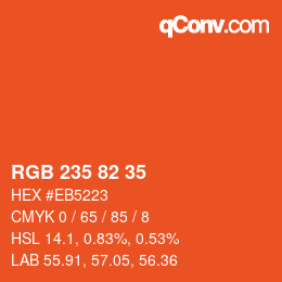 カラーコード: RGB 235 82 35 | qconv.com