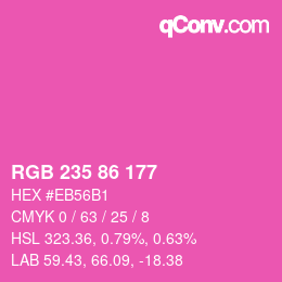 Color code: RGB 235 86 177 | qconv.com