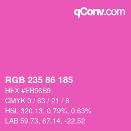 Color code: RGB 235 86 185 | qconv.com