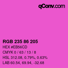 Color code: RGB 235 86 205 | qconv.com