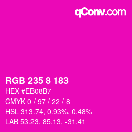 Color code: RGB 235 8 183 | qconv.com