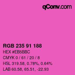 Color code: RGB 235 91 188 | qconv.com