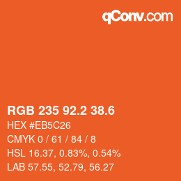 カラーコード: RGB 235 92.2 38.6 | qconv.com