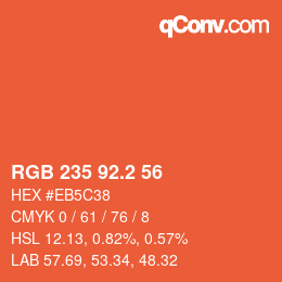 カラーコード: RGB 235 92.2 56 | qconv.com