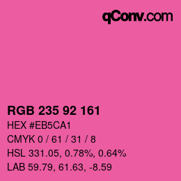 颜色代码: RGB 235 92 161 | qconv.com