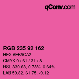 颜色代码: RGB 235 92 162 | qconv.com