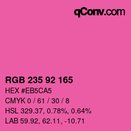 颜色代码: RGB 235 92 165 | qconv.com