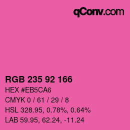 颜色代码: RGB 235 92 166 | qconv.com
