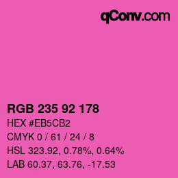颜色代码: RGB 235 92 178 | qconv.com