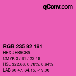 颜色代码: RGB 235 92 181 | qconv.com