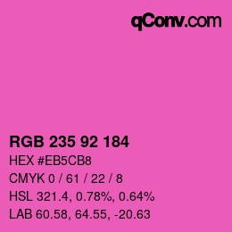 颜色代码: RGB 235 92 184 | qconv.com