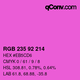 颜色代码: RGB 235 92 214 | qconv.com
