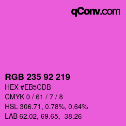 颜色代码: RGB 235 92 219 | qconv.com