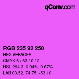 颜色代码: RGB 235 92 250 | qconv.com
