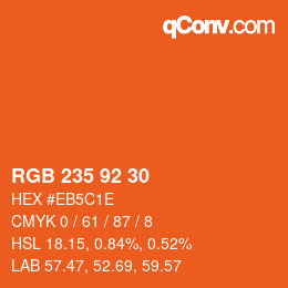 カラーコード: RGB 235 92 30 | qconv.com