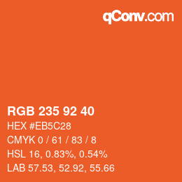 Code couleur: RGB 235 92 40 | qconv.com
