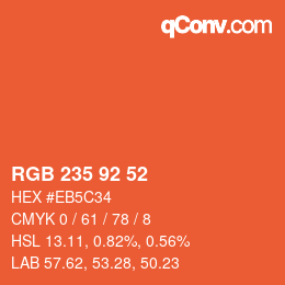 カラーコード: RGB 235 92 52 | qconv.com