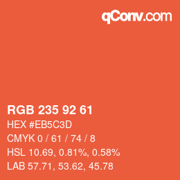 颜色代码: RGB 235 92 61 | qconv.com