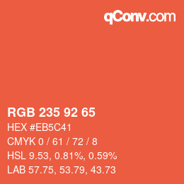 カラーコード: RGB 235 92 65 | qconv.com