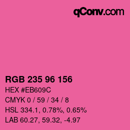 Código de color: RGB 235 96 156 | qconv.com