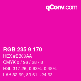Color code: RGB 235 9 170 | qconv.com