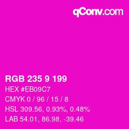 Farbcode: RGB 235 9 199 | qconv.com