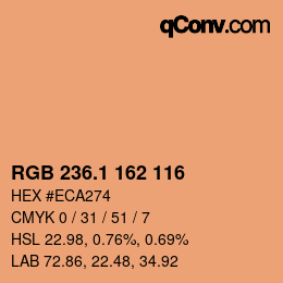 カラーコード: RGB 236.1 162 116 | qconv.com